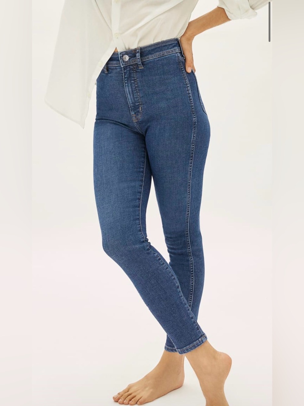 Everlane Women's Way High Clean Front Skinny Jeans in Vintage Blue Sz 30 Regular